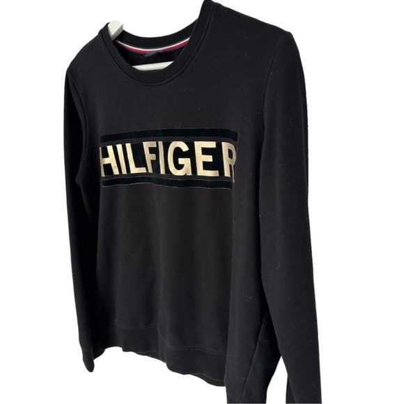 TOMMY HILFIGER CREWNECK SWEATER WOMENS SIZE MEDIUM BLACK - Picture 7 of 9